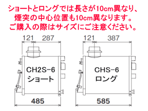 長府製作所 マキ焚兼用ふろがま サイズ比較